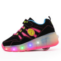 Foreign Trade Pink Sport Shoes LED Light Roller Skate Sneakers for Kids with Wheels Retractable LED Roller Skate Shoes Running